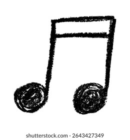 Musical note doodle. Hand drawn musical symbol. Single element for print, web, design, decor, logo