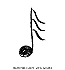 Musical note doodle. Hand drawn musical symbol. Single element for print, web, design, decor, logo