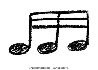 Musical note doodle. Hand drawn musical symbol. Single element for print, web, design, decor, logo