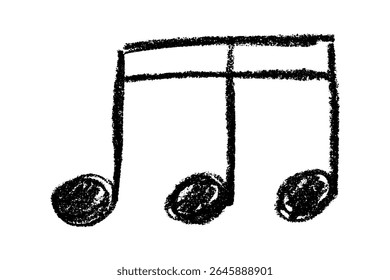 Musical note doodle. Hand drawn musical symbol. Single element for print, web, design, decor, logo