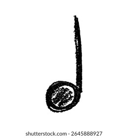 Rabiscar nota musical. Símbolo musical desenhado à mão. Elemento único para impressão, web, design, decoração, logotipo