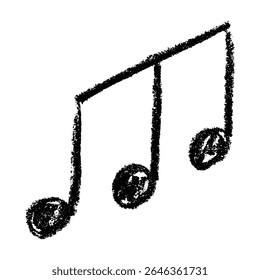 Musical note doodle. Hand drawn musical symbol. Single element for print, web, design, decor, logo