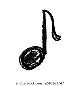 Musical note doodle. Hand drawn musical symbol. Single element for print, web, design, decor, logo
