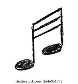 Musical note doodle. Hand drawn musical symbol. Single element for print, web, design, decor, logo