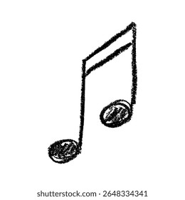Musical note doodle. Hand drawn musical symbol. Single element for print, web, design, decor, logo