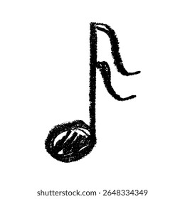 Musical note doodle. Hand drawn musical symbol. Single element for print, web, design, decor, logo