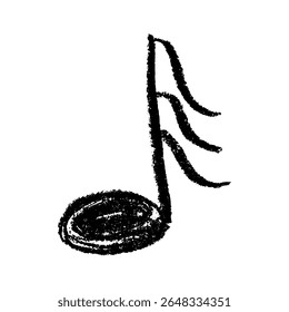 Musical note doodle. Hand drawn musical symbol. Single element for print, web, design, decor, logo