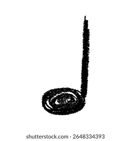 Musical note doodle. Hand drawn musical symbol. Single element for print, web, design, decor, logo