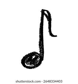 Musical note doodle. Hand drawn musical symbol. Single element for print, web, design, decor, logo