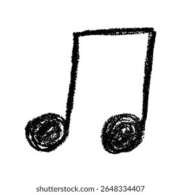 Musical note doodle. Hand drawn musical symbol. Single element for print, web, design, decor, logo