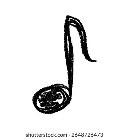 Musical note doodle. Hand drawn musical symbol. Single element for print, web, design, decor, logo