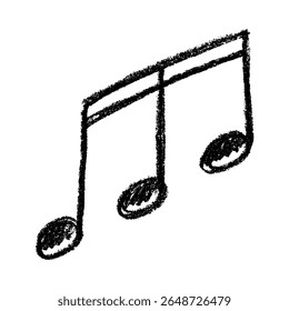 Musical note doodle. Hand drawn musical symbol. Single element for print, web, design, decor, logo