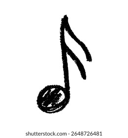 Musical note doodle. Hand drawn musical symbol. Single element for print, web, design, decor, logo