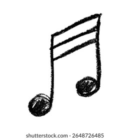 Musical note doodle. Hand drawn musical symbol. Single element for print, web, design, decor, logo