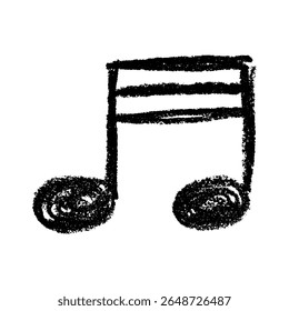 Musical note doodle. Hand drawn musical symbol. Single element for print, web, design, decor, logo