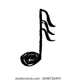Musical note doodle. Hand drawn musical symbol. Single element for print, web, design, decor, logo