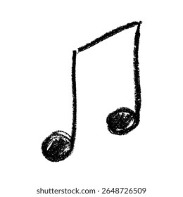 Musical note doodle. Hand drawn musical symbol. Single element for print, web, design, decor, logo