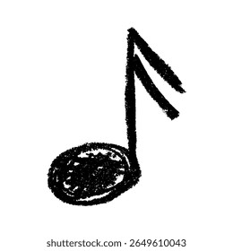 Musical note doodle. Hand drawn musical symbol. Single element for print, web, design, decor, logo