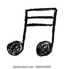 Musical note doodle. Hand drawn musical symbol. Single element for print, web, design, decor, logo