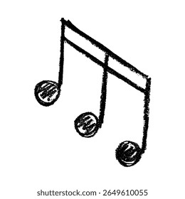 Musical note doodle. Hand drawn musical symbol. Single element for print, web, design, decor, logo