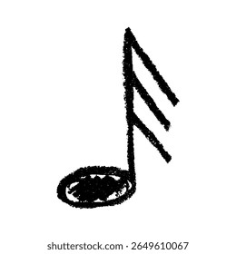 Musical note doodle. Hand drawn musical symbol. Single element for print, web, design, decor, logo