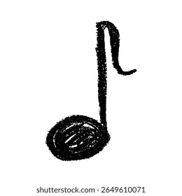 Musical note doodle. Hand drawn musical symbol. Single element for print, web, design, decor, logo