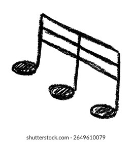 Musical note doodle. Hand drawn musical symbol. Single element for print, web, design, decor, logo