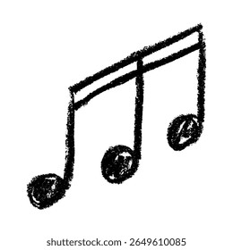 Musical note doodle. Hand drawn musical symbol. Single element for print, web, design, decor, logo