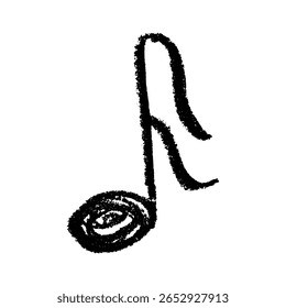 Musical note doodle. Hand drawn musical symbol. Single element for print, web, design, decor, logo