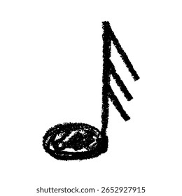 Musical note doodle. Hand drawn musical symbol. Single element for print, web, design, decor, logo