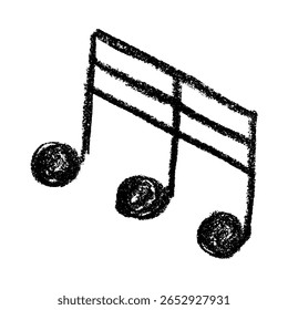 Musical note doodle. Hand drawn musical symbol. Single element for print, web, design, decor, logo