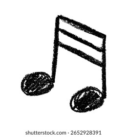 Musical note doodle. Hand drawn musical symbol. Single element for print, web, design, decor, logo