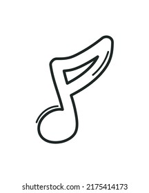 musical note doodle icon flat isolated