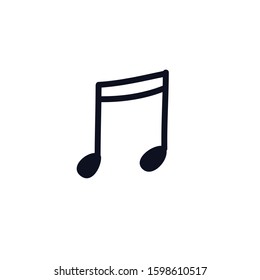 musical note doodle icon, vector illustration