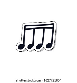 musical note doodle icon, vector illustration