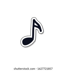 musical note doodle icon, vector illustration