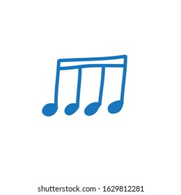 musical note doodle icon, vector illustration