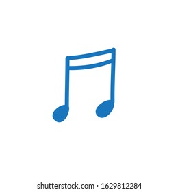 musical note doodle icon, vector illustration