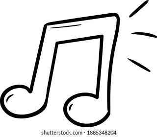 Diodle de notas musicales simple vector de icono