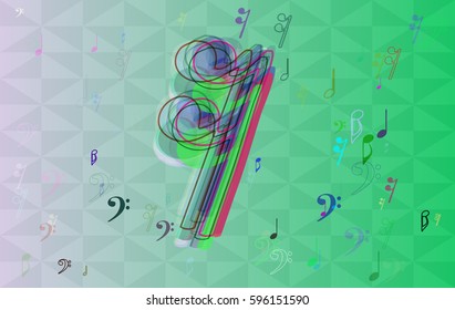 musical note elements pattern