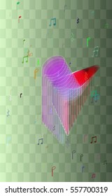 musical note elements texture