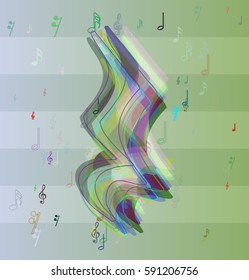 musical note elements vector