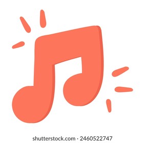 Musikalische Note im flachen Design. Musiksymbol für Klangmelodie-Komposition. Vektorillustration isoliert.