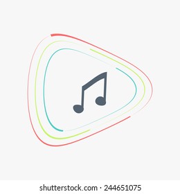 Musical note. Flat design style. Made vector illustration