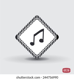 Musical note. Flat design style. Made vector illustration