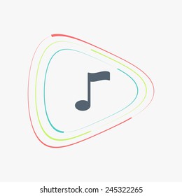 Musical note. Flat design style. Made vector illustration