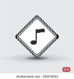 Musical note. Flat design style. Made vector illustration