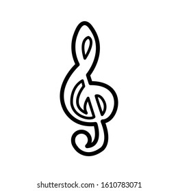 Musical note ( G clef) icon vector design template