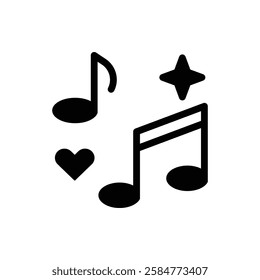 Musical Note Glyph Icon. Musical Note Icon