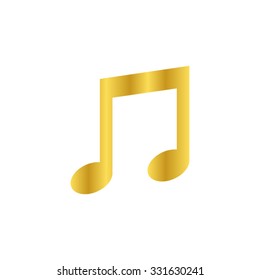 Musical note - gold vector icon